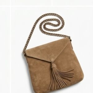Joie Suede Tassel Crossbody Bag - Taupe
